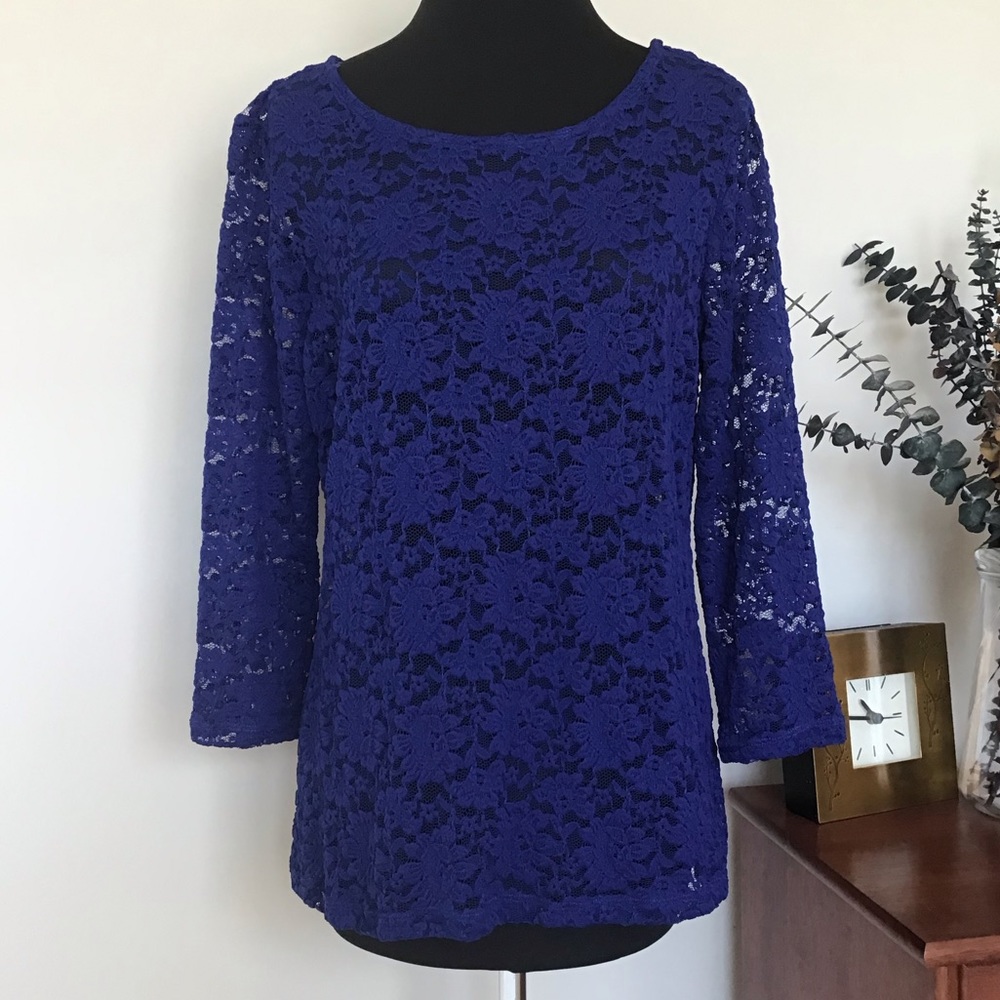 New Directions All Over Lace Top